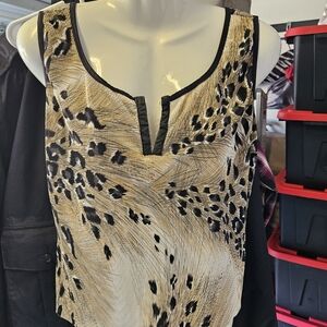 Aria Beige and Black Animal Print Blouse